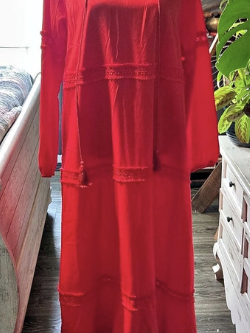 Vonda Red Maxi Dress Size XL Like New